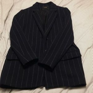 Maje blazer. Navy with white/grey pinstripes.